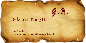 Güns Margit névjegykártya